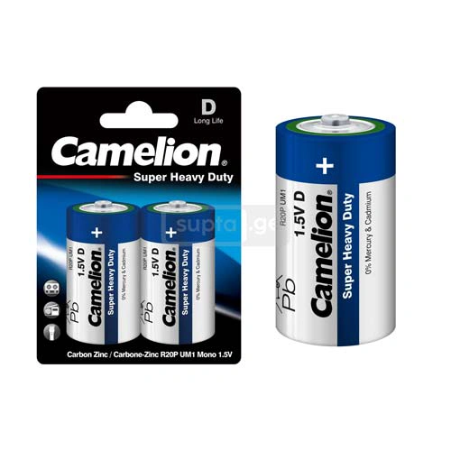 CAMELION Super Heavy Duty ელემენტი 1.5V D-ზომის R20 1*2ც
